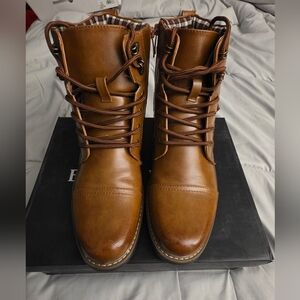 Men's Bruno Marc Brown Leather Boots - BRAND NEW